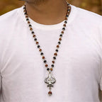 Silver Rudraksha Karungali Trishool Mala