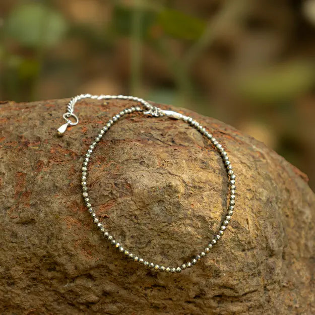 Dhana Lakshmi Pyrite Anklet